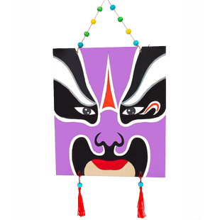 非遗京剧脸谱diy手工材料包幼儿园吊饰木质挂饰美术涂色绘画创意