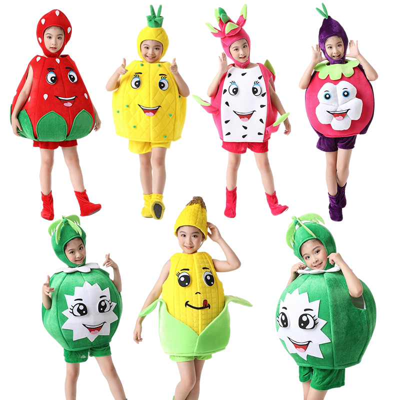 立体儿童水果蔬菜表演服草莓
