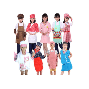 儿童职业工作体验服厨师套装寿司服务员甜点师面包师角色表演服装