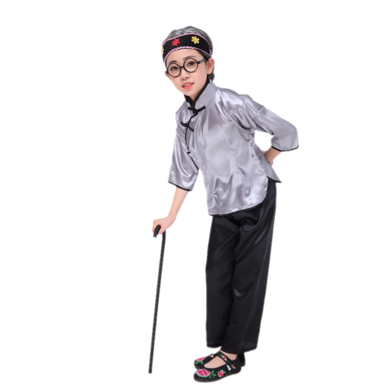 儿童六一表演服老奶奶服装小学生老爷爷演出服幼儿园老婆婆表演服