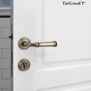 世连泰好静音简约室内房门锁锌合金实心执手卧室分体门把手ME1918