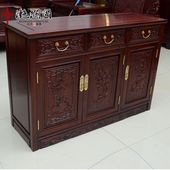 中式 红木餐边柜 实木储物柜 茶水柜碗柜厅柜 非洲酸枝带抽茶水柜