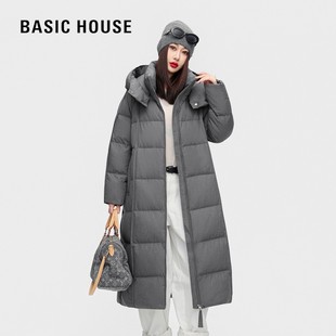 百家好冬季新款时尚加厚大被子过膝长款防风羽绒服高充绒连帽外套