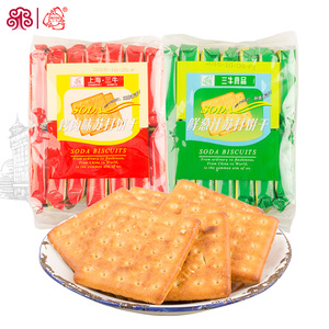 上海三牛饼干烤肉味/鲜葱汁苏打饼干韧性饼干袋装早餐下午茶零食