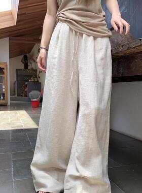 MOJITO-新爆款延续必入款老钱风天然软棉麻显瘦阔腿裤休闲裤1514