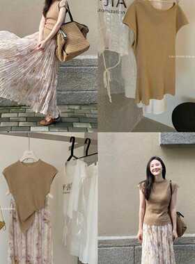 Y.JIA 伊嘉-计感百褶拼接半裙+显瘦针织小衫套装(无配件)YS6-3367