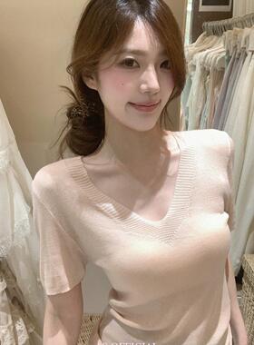 AS OFFICIAL-素越美tips6颜瘦瘦版型v领针织小衫(会补N次～)16135