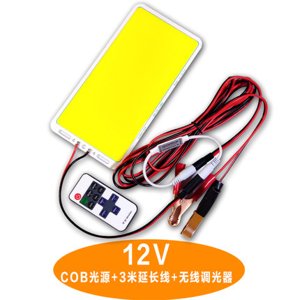 led光源户外电瓶灯100w夜市灯摆摊强光灯夜钓车载12v露营cob灯板