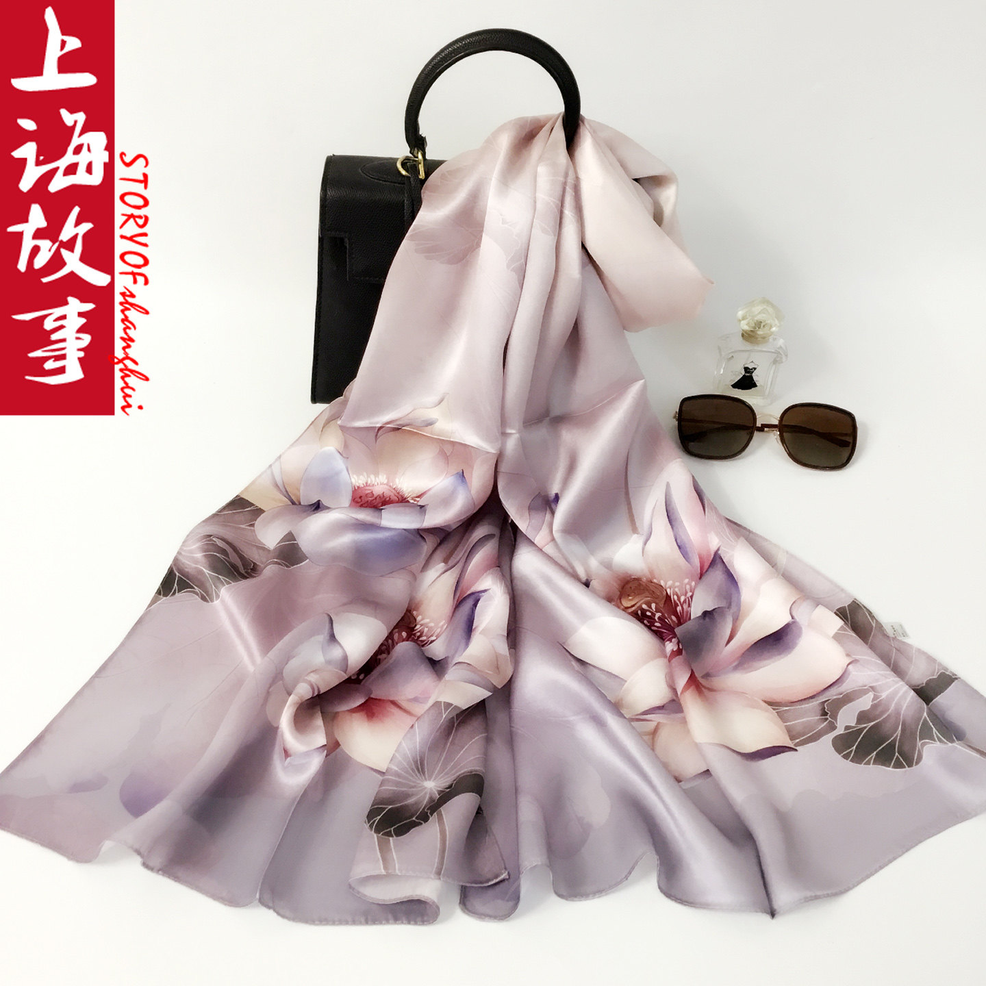 100%桑蚕丝真丝女春秋百搭围巾