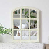 家用全身镜挂墙装 实木做旧假窗户创意穿衣镜美式 复古壁挂式 饰镜子