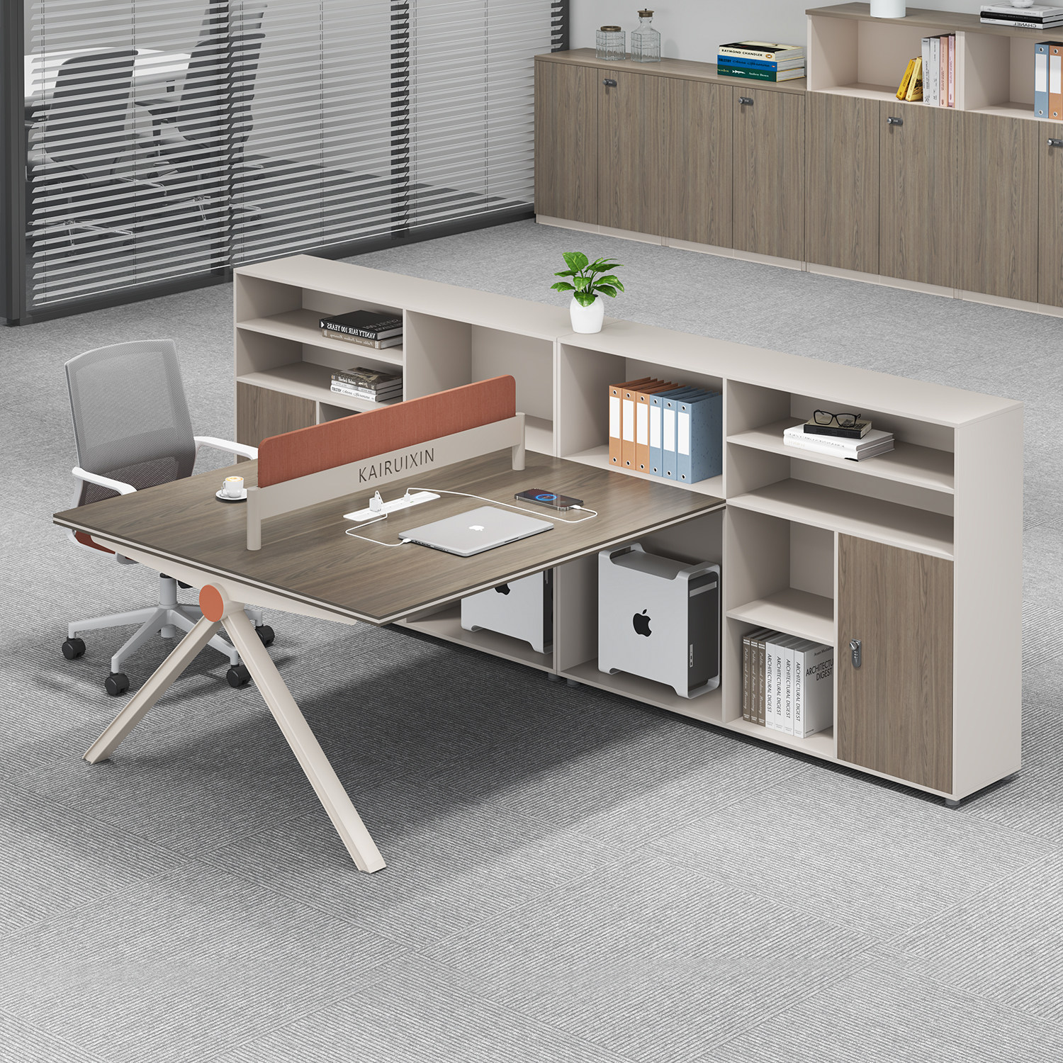 员工位2人办公桌椅组合屏风卡座4/6四人位办公室职员桌简约现代