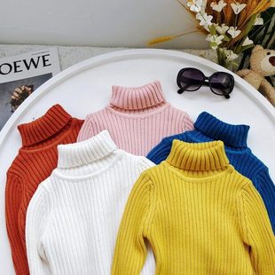 男童高领毛衣儿童2026新款中小童男孩坑条针织衫打底上衣冬装保暖