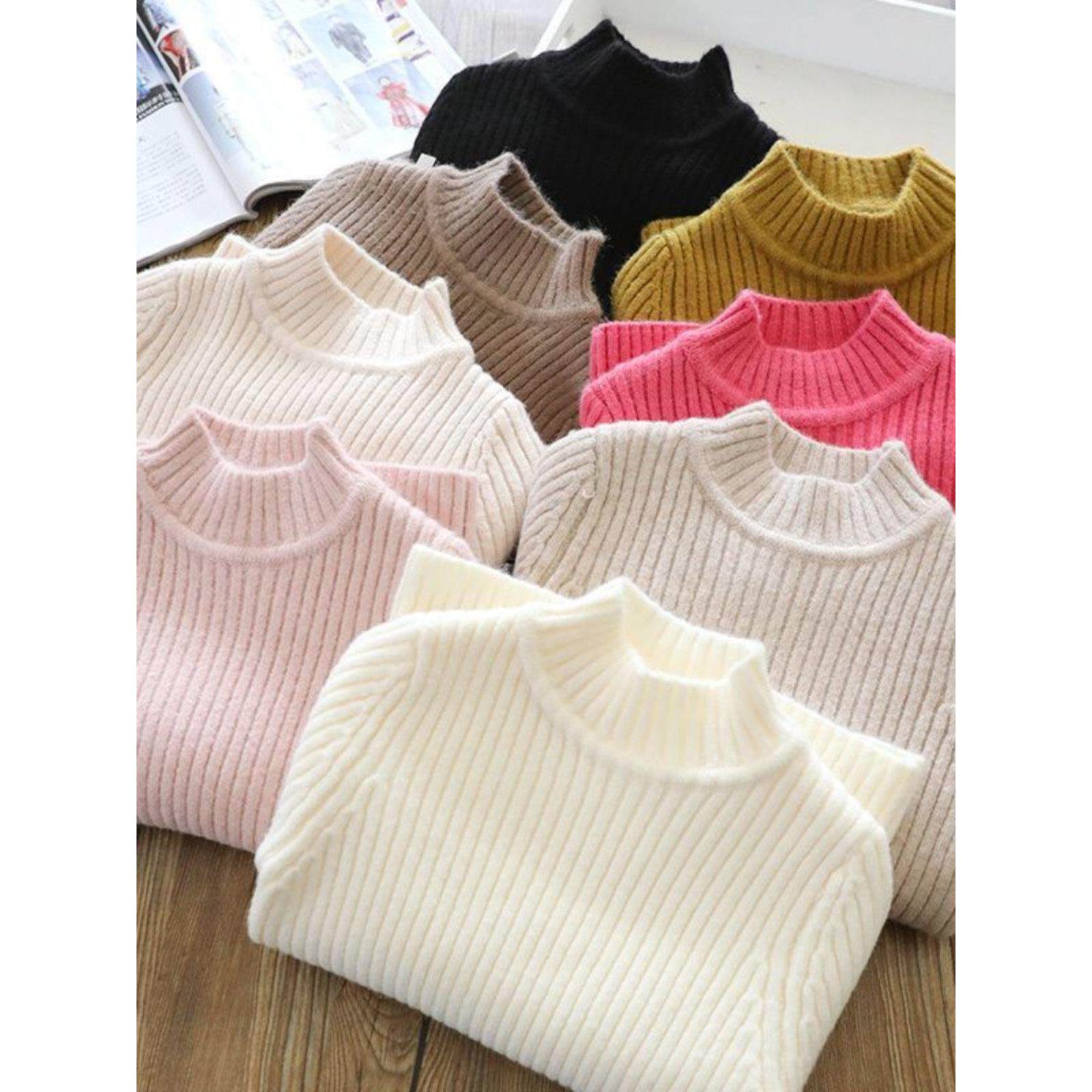 男童女童秋冬装半高领打底毛衣儿童装保暖上衣宝宝针织内搭潮套头