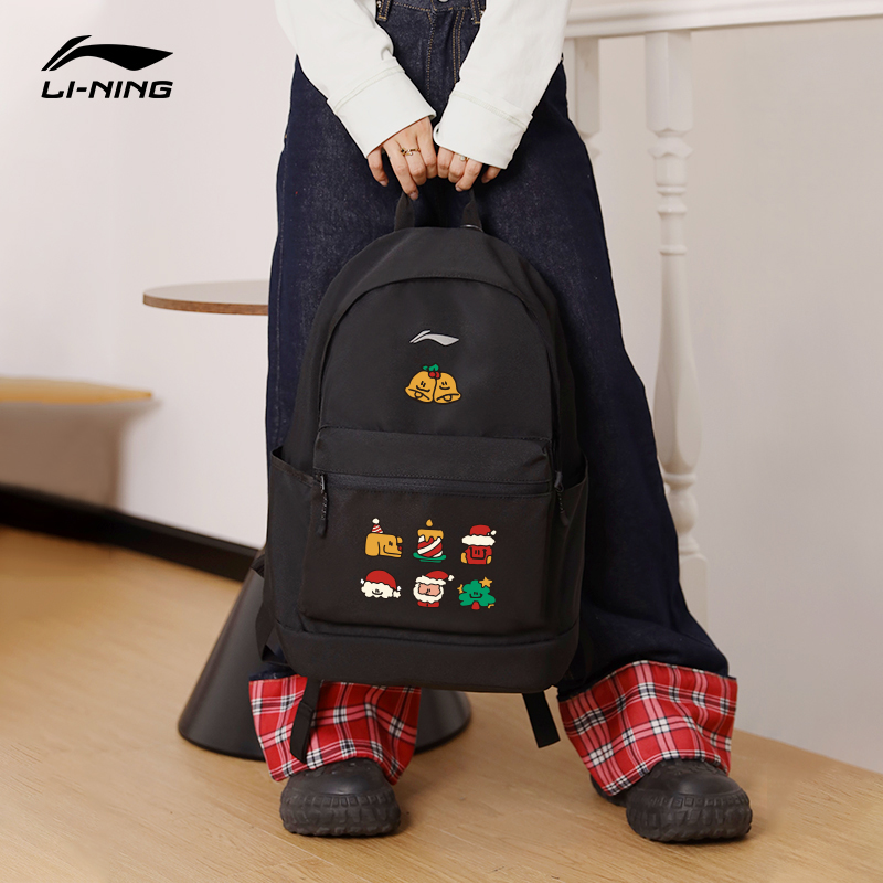 李宁双肩包男女学生书包大容量