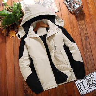 冬季 棉衣外套防风防水冲锋衣棉袄休闲宽松保暖男棉服 加绒加厚男士