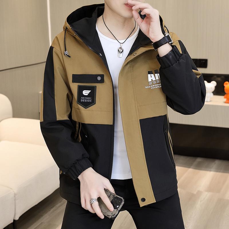 春秋外套男潮流百搭休闲连帽夹克