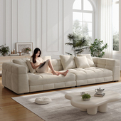 布雷泽磨砂布艺沙发客厅意式 极简轻奢别墅横厅Blazer设计师沙发