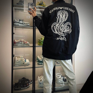 春秋新款高端潮牌眼镜蛇印花棒球服男网红同款痞帅飞行员夹克外套
