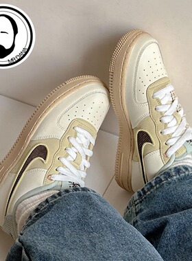 Nike耐克空军一号女鞋AF1运动鞋冬新款大童胶底板鞋HQ3473-122