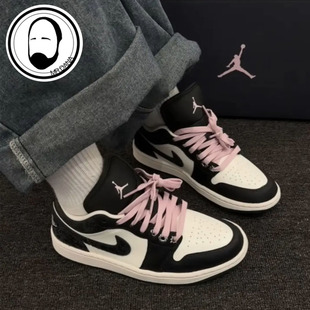 II0595 Nike耐克女鞋 001 AJ1黑白粉低帮复古休闲鞋 Air Jordan