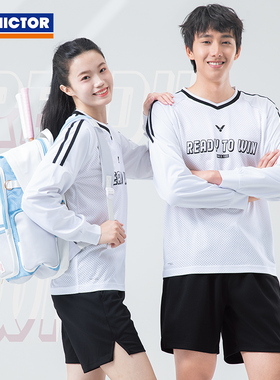 VICTOR威克多胜利羽毛球服男女款生活系列针织运动长袖T恤T-55102