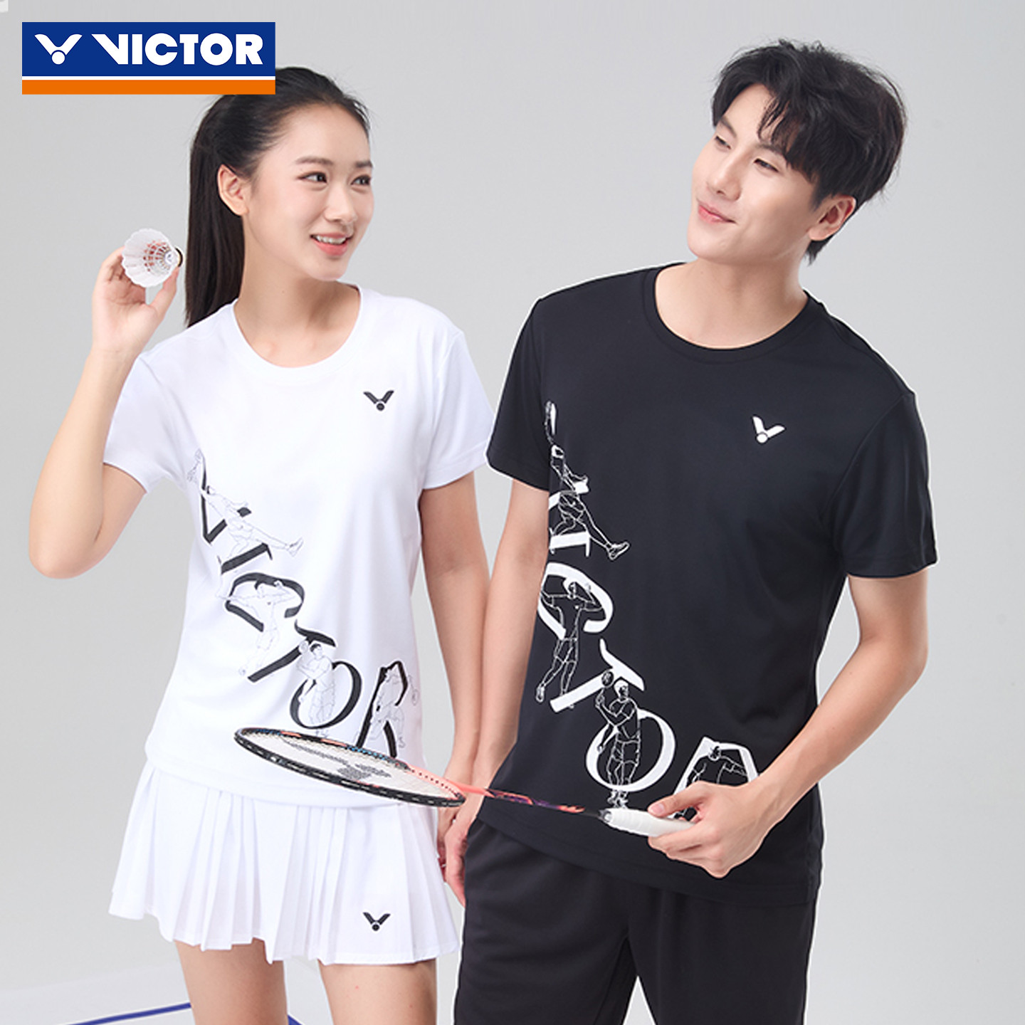 VICTOR胜利羽毛球服威克多男女款抗菌清爽针织运动短袖T恤T-