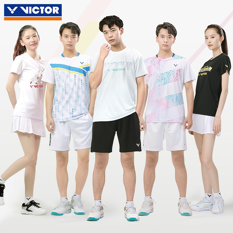 速干VICTOR胜利羽毛球服男女训练