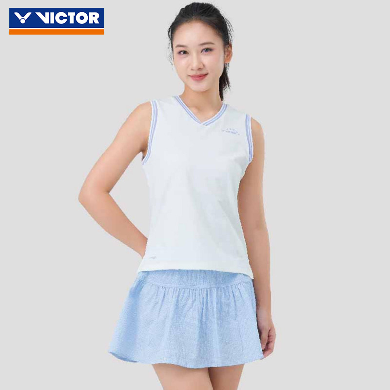 VICTOR威克多羽毛球服胜利女款针织吸湿排汗运动无袖T恤T-6