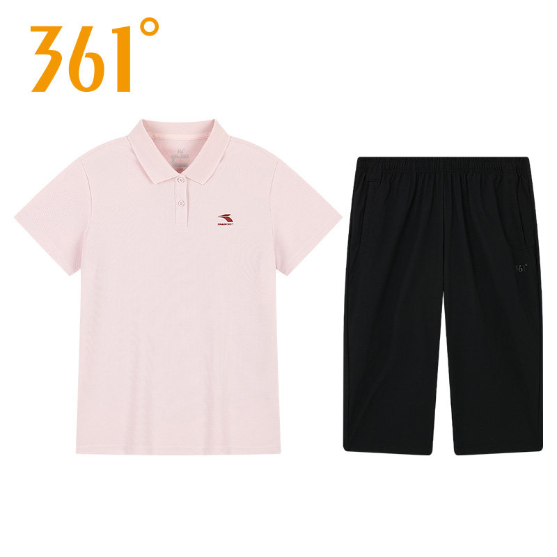 361运动套装女短袖翻领polo衫2026夏季新款速干薄款七分裤两件套