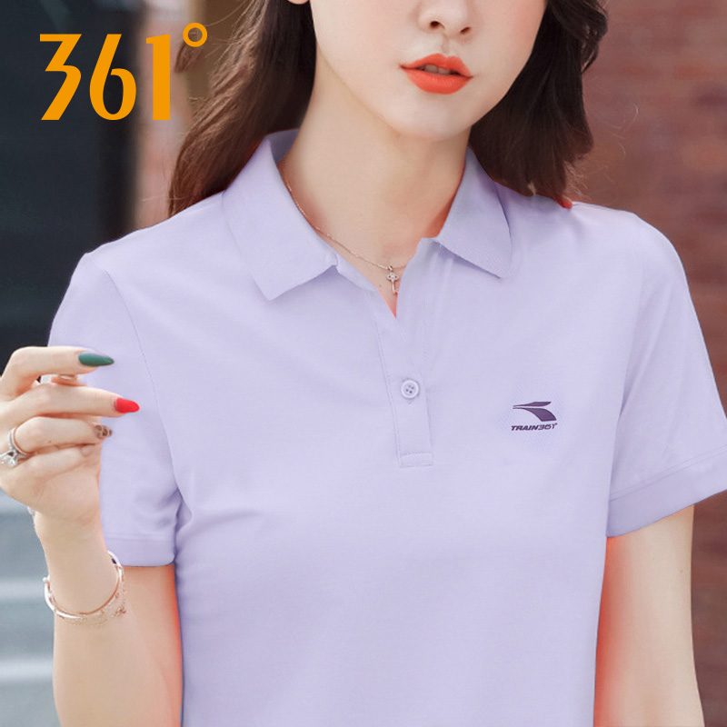 361运动t恤女polo衫2025夏季新款361度女士休闲上衣翻领透气短袖