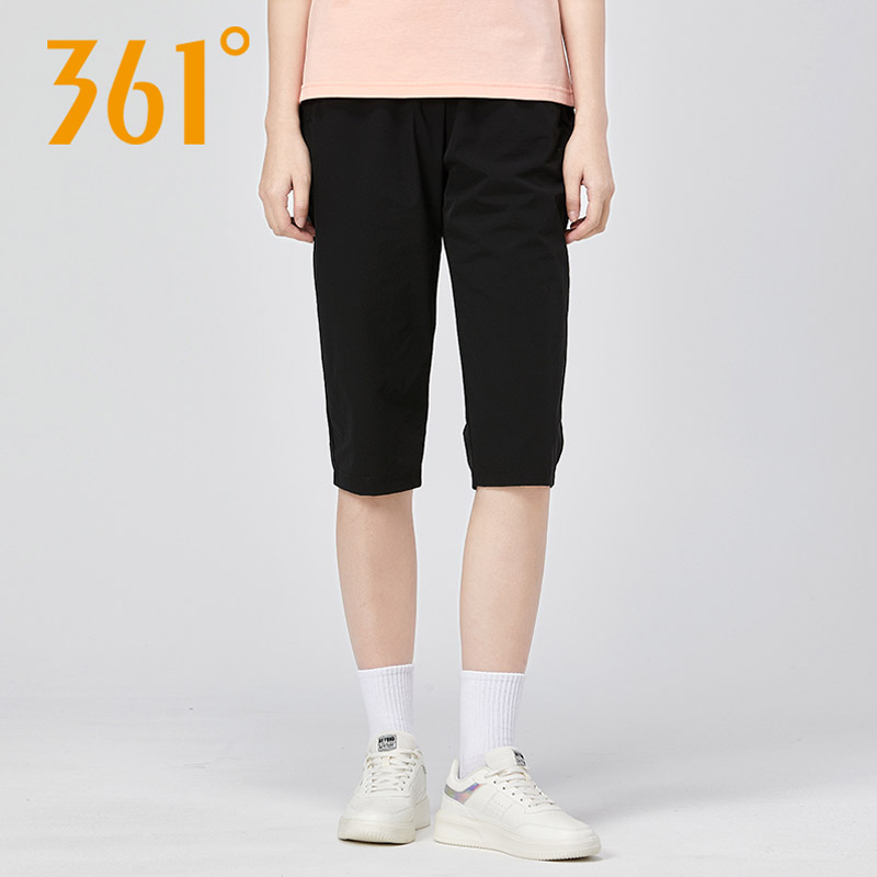 361女裤七分裤女运动裤夏季薄款2025新款361度冰丝速干直筒短裤子