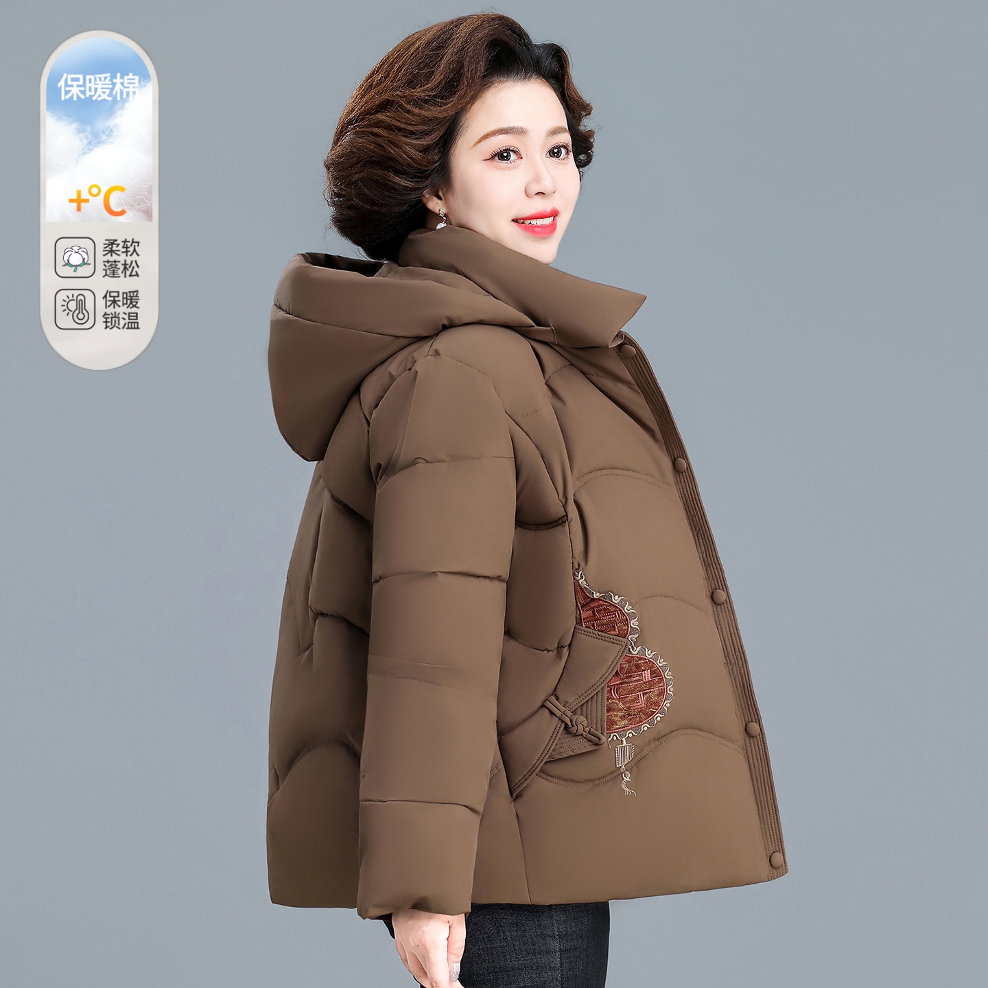 老年人冬季羽绒棉服老太太棉衣