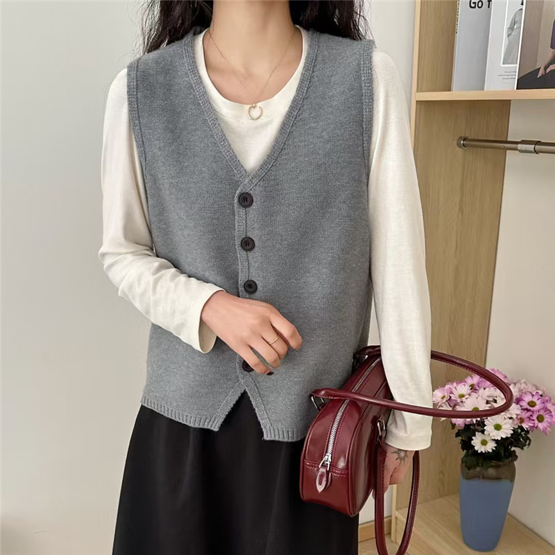 开衫马甲女2025新款针织衫背心