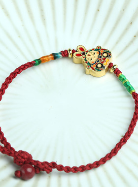 兔爷手绳手链生肖兔本命年红绳