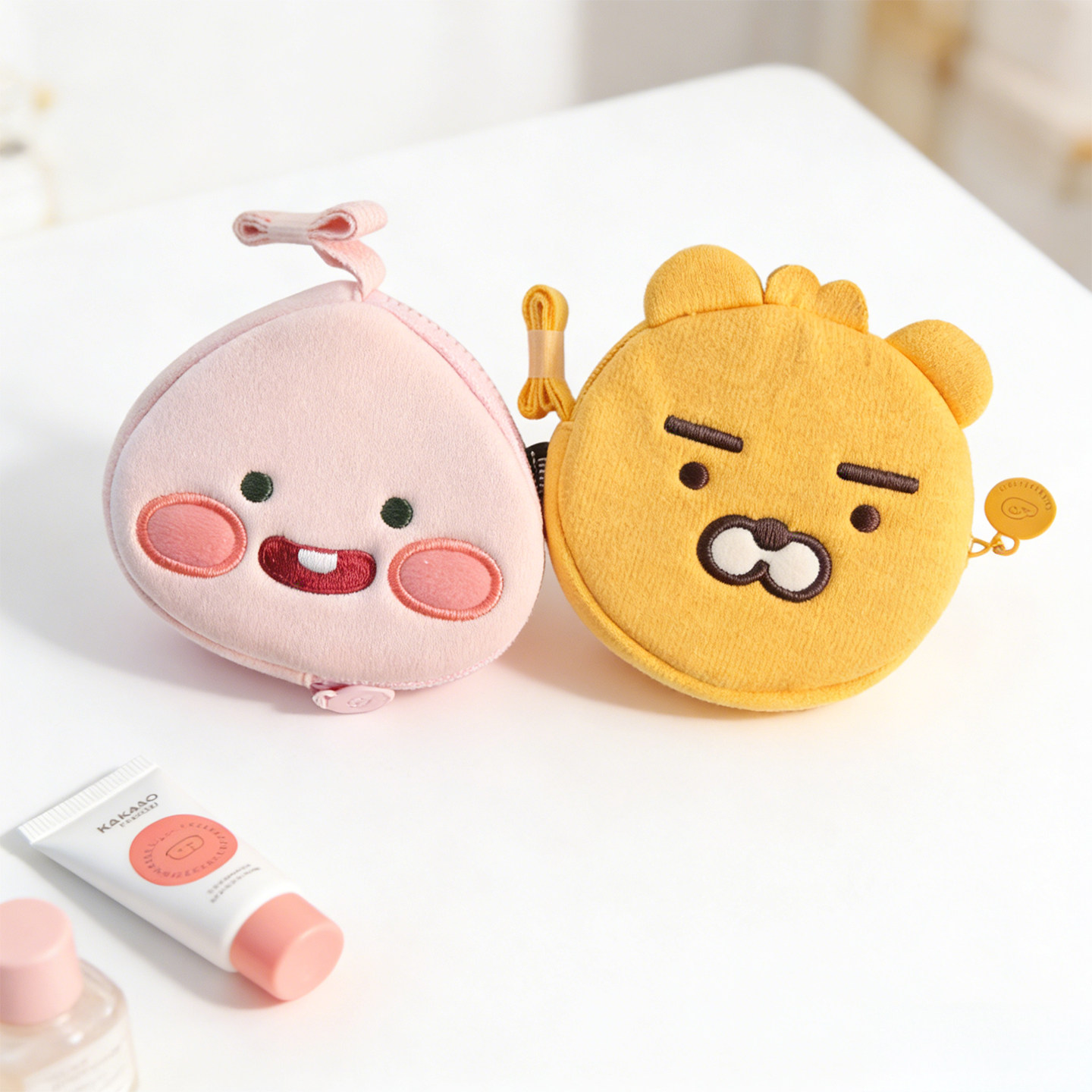 韩国 Kakao Friends日式零钱包钥匙扣两用 Ryan 毛绒挂件包包挂饰