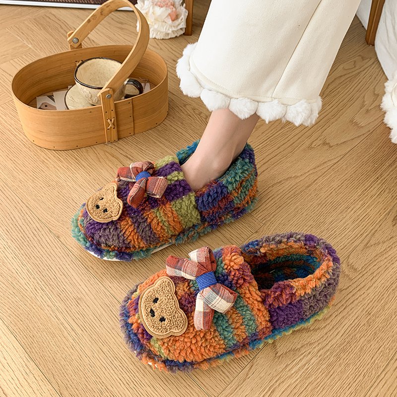 学院风可爱小熊棉鞋女冬季卡通