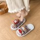 萌系可爱线条狗棉拖鞋 室内防滑保暖软底毛毛拖鞋 冬季 情侣居家拖鞋