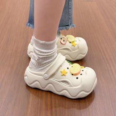 清新可爱苹果片洞洞鞋女夏季学生