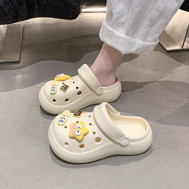 敲可爱汉顿星星厚底凉拖鞋