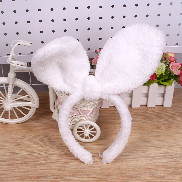 秋冬款白色兔耳朵发箍超大夸张卖萌可爱发卡压发头箍韩版发饰头饰