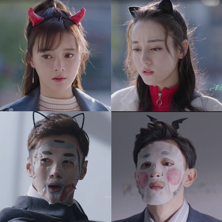 一千零一夜凌凌七热巴同款猫耳朵发箍七路宝妮可爱红牛角头箍发卡