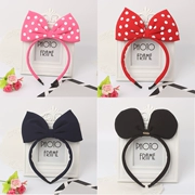 Big nơ headband vải sóng điểm Mickey tai phụ kiện tóc headband bán dễ thương dễ thương ngọt ngào thẻ chương trình kẹp tóc - Phụ kiện tóc