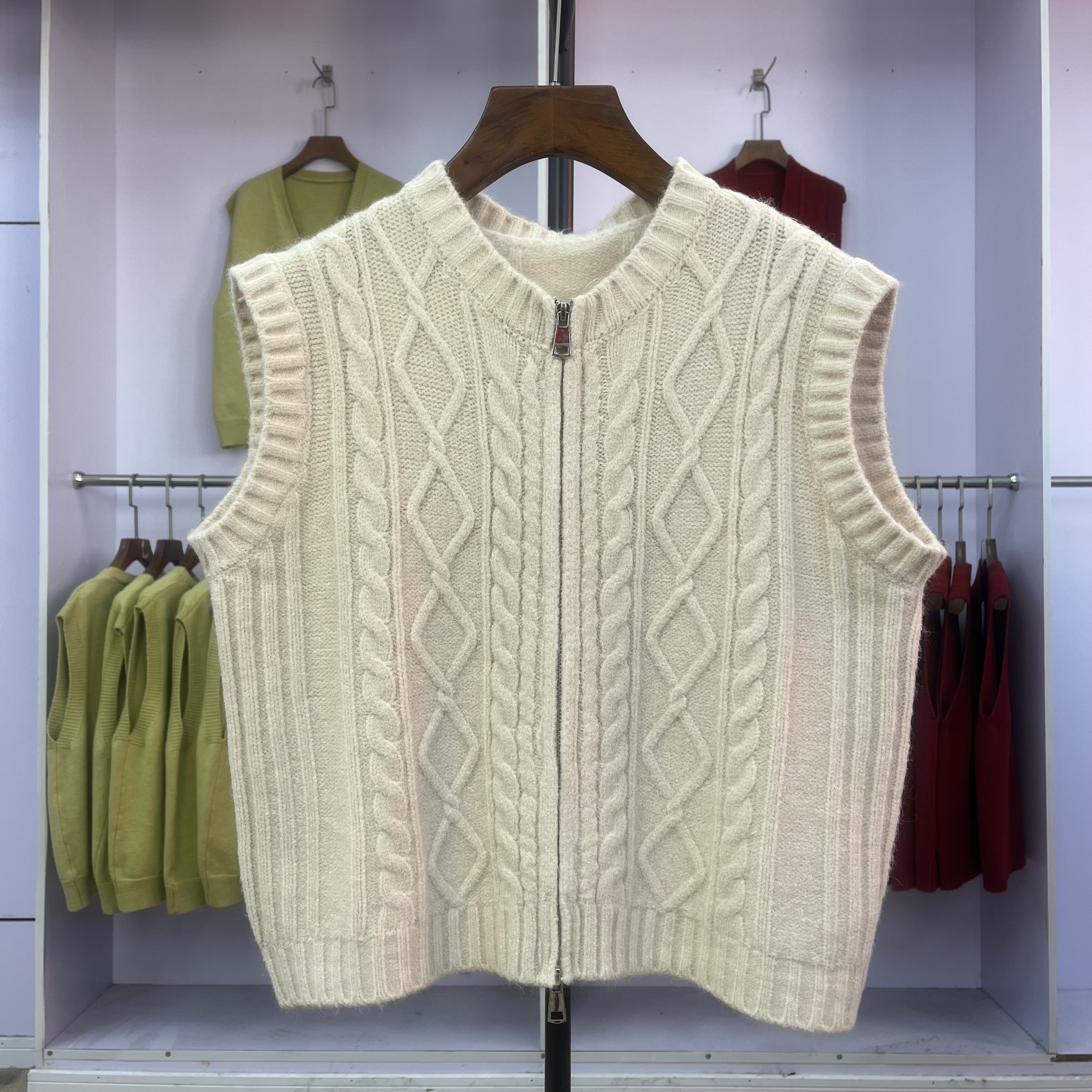 百搭純色毛衣馬甲上衣背心