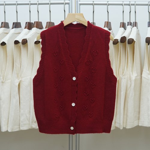 V领针织开衫马甲背心女叠穿