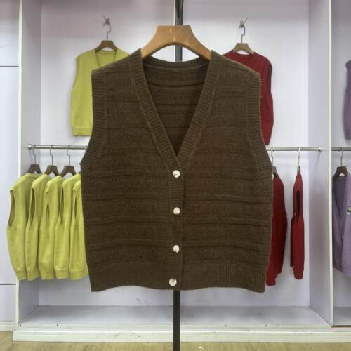 v领针织马甲2024秋季新款