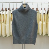 311韩系高领针织马甲女无袖 叠穿毛衣背心宽松百搭气质坎肩上衣