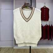 2024新款 559休闲上衣外搭减龄叠穿韩版 新品 撞色v领针织马夹背心