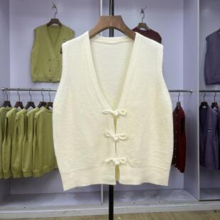 休闲时尚 043 复古单排扣韩版 V领叠穿中国风洋气春装 百搭上衣 新款