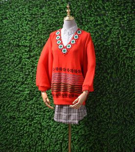 复古个性 慵懒风羊毛套头毛衣女 原宿风系百搭欧美街拍潮流中长款