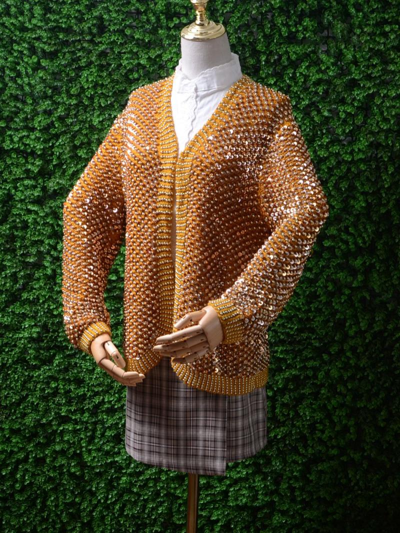 vintage钉珠亮片毛衣掌柜推荐